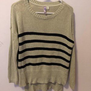 FRANCESCAS/ALYA STRIPED SWEATER WITH ELBOW PADS